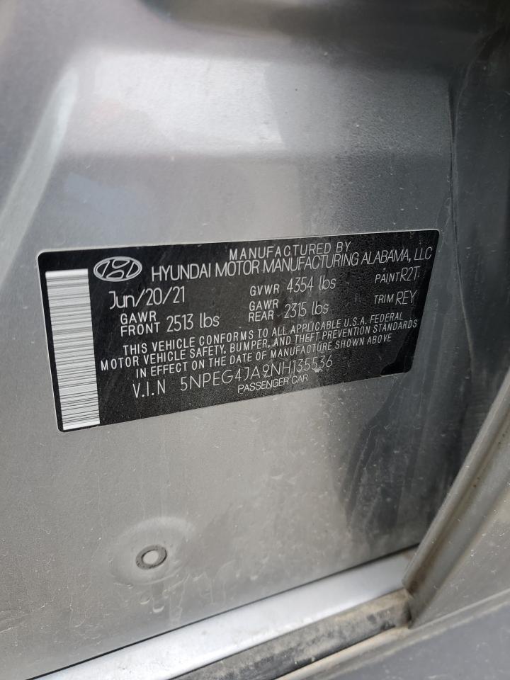 2022 HYUNDAI SONATA SE VIN:5NPEG4JA9NH135536