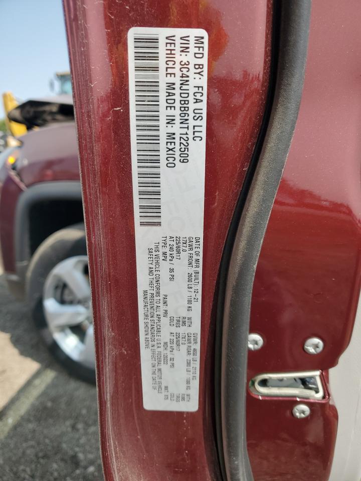2022 JEEP COMPASS LATITUDE VIN:3C4NJDBB6NT122509