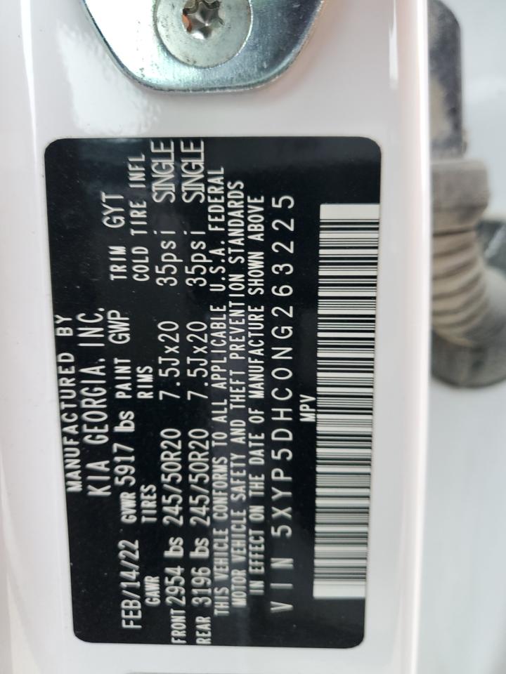 2022 KIA TELLURIDE SX VIN:5XYP5DHC0NG263225