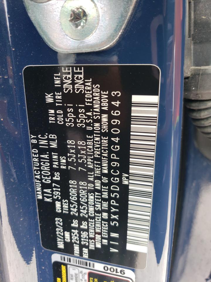 2023 KIA TELLURIDE SX VIN:5XYP5DGC9PG409643