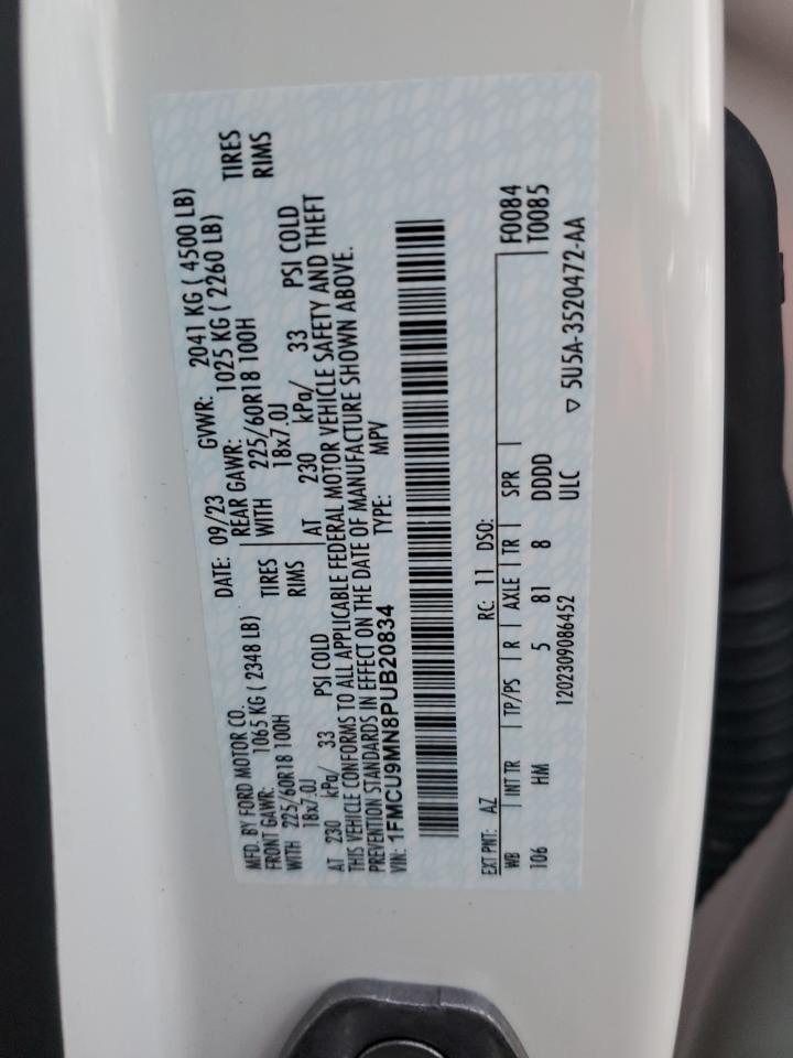 2023 FORD ESCAPE ST LINE VIN:1FMCU9MN8PUB20834