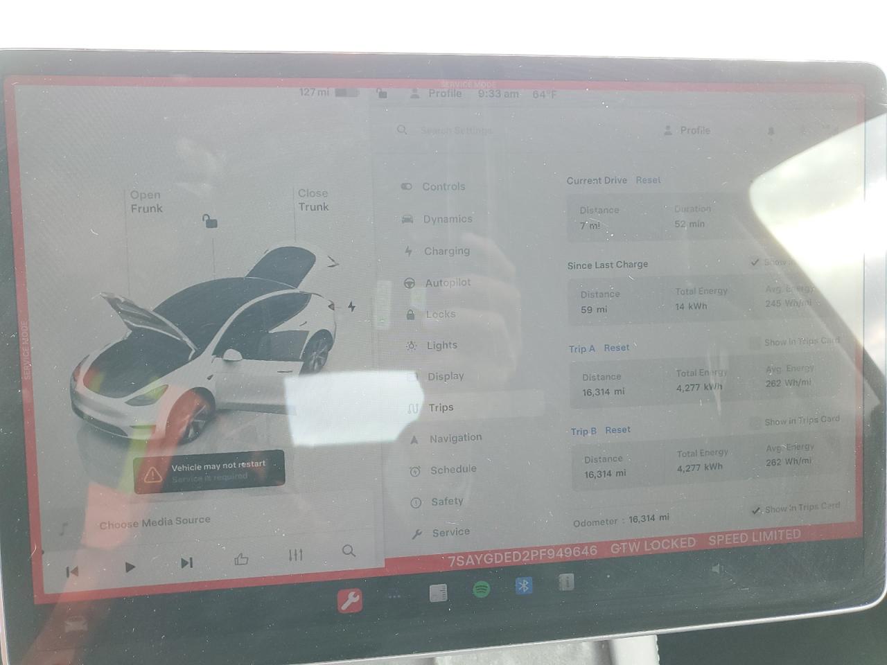 2023 TESLA MODEL Y  VIN:7SAYGDED2PF949646