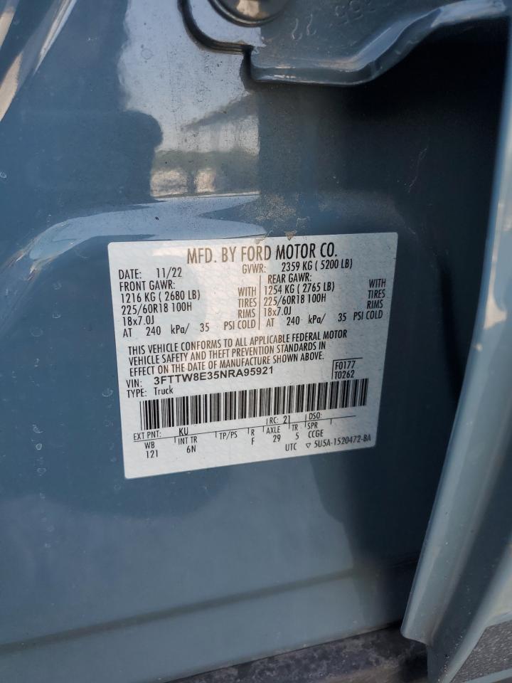 2022 FORD MAVERICK XL VIN:3FTTW8E35NRA95921