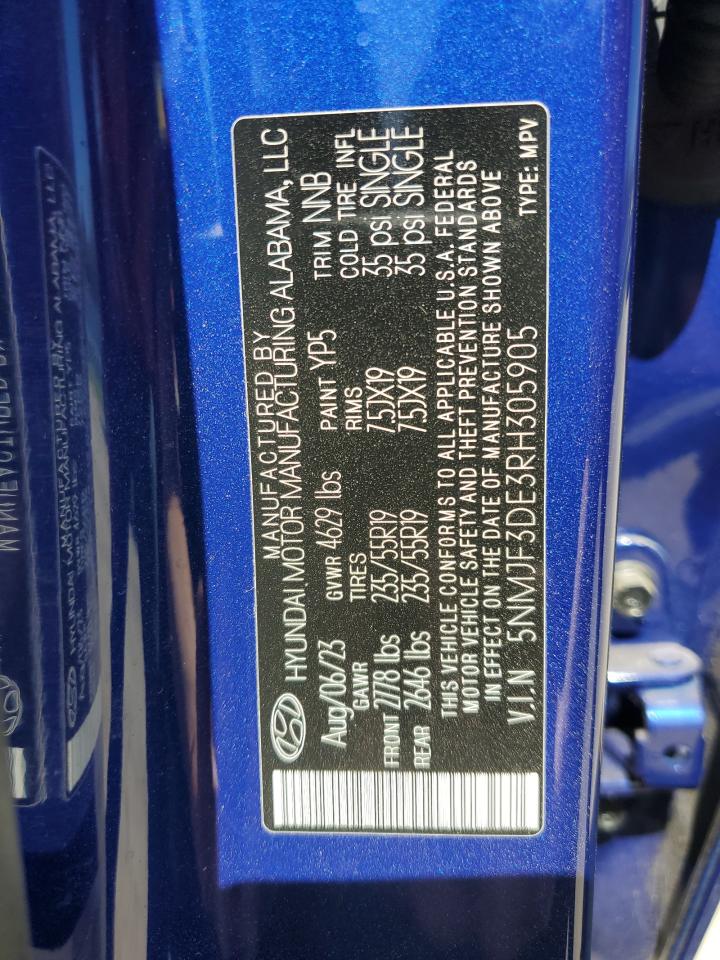 2024 HYUNDAI TUCSON SEL VIN:5NMJF3DE3RH305905