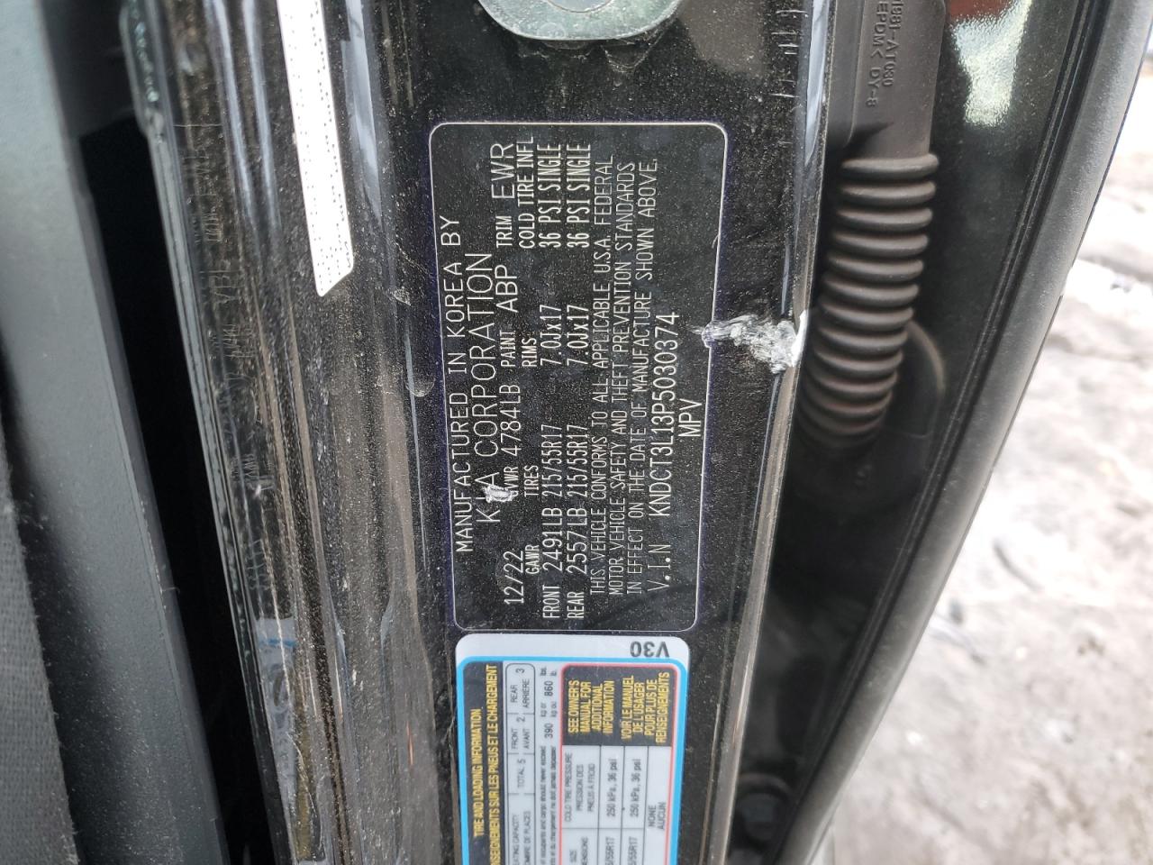 2023 KIA NIRO WAVE VIN:KNDCT3L13P5030374