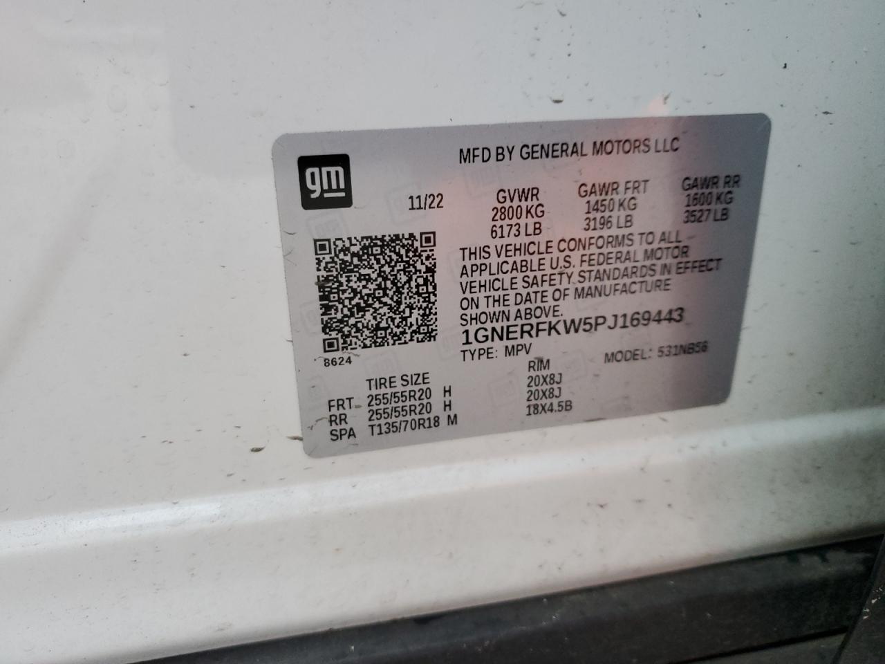 2023 CHEVROLET TRAVERSE LS VIN:1GNERFKW5PJ169443