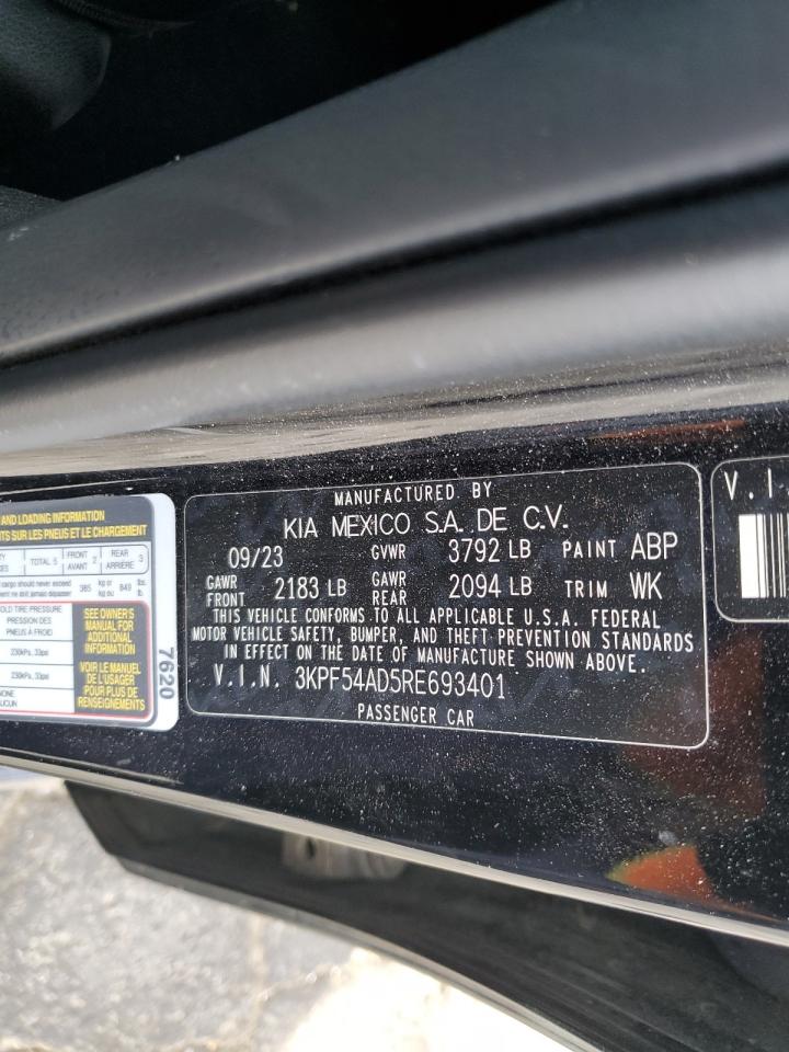 2024 KIA FORTE GT LINE VIN:3KPF54AD5RE693401