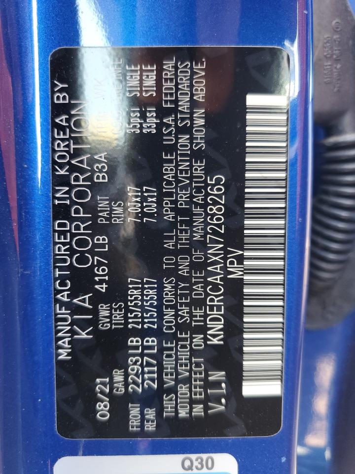 2022 KIA SELTOS EX VIN:KNDERCAAXN7268265