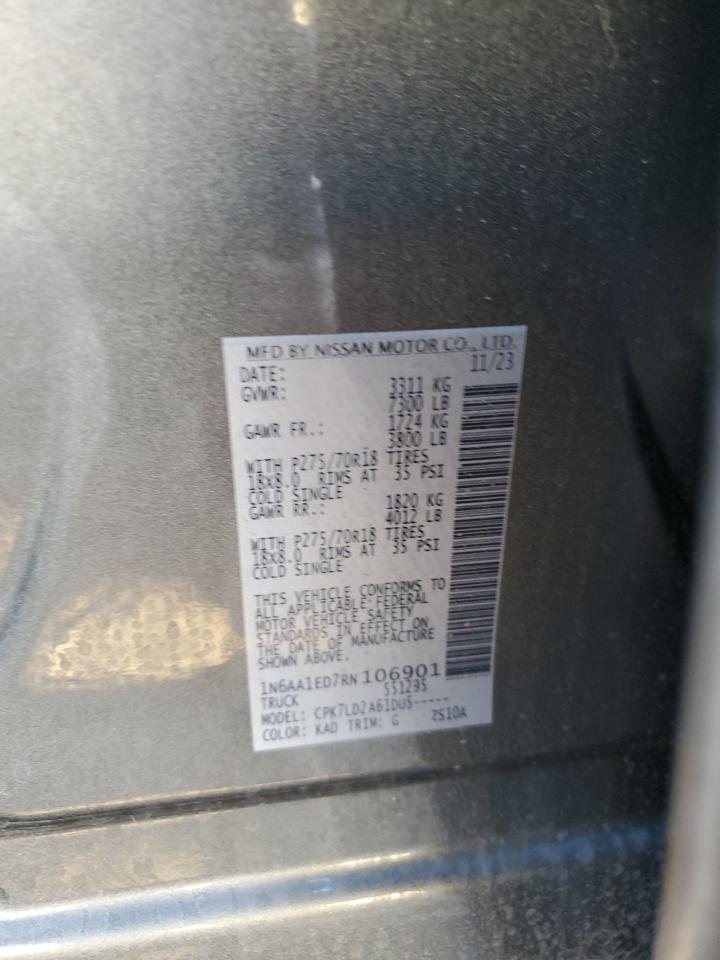2024 NISSAN TITAN PRO-4X VIN:1N6AA1ED7RN106901