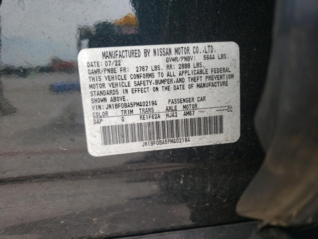 2023 NISSAN ARIYA EVOLVE+ VIN:JN1BF0BA5PM402194