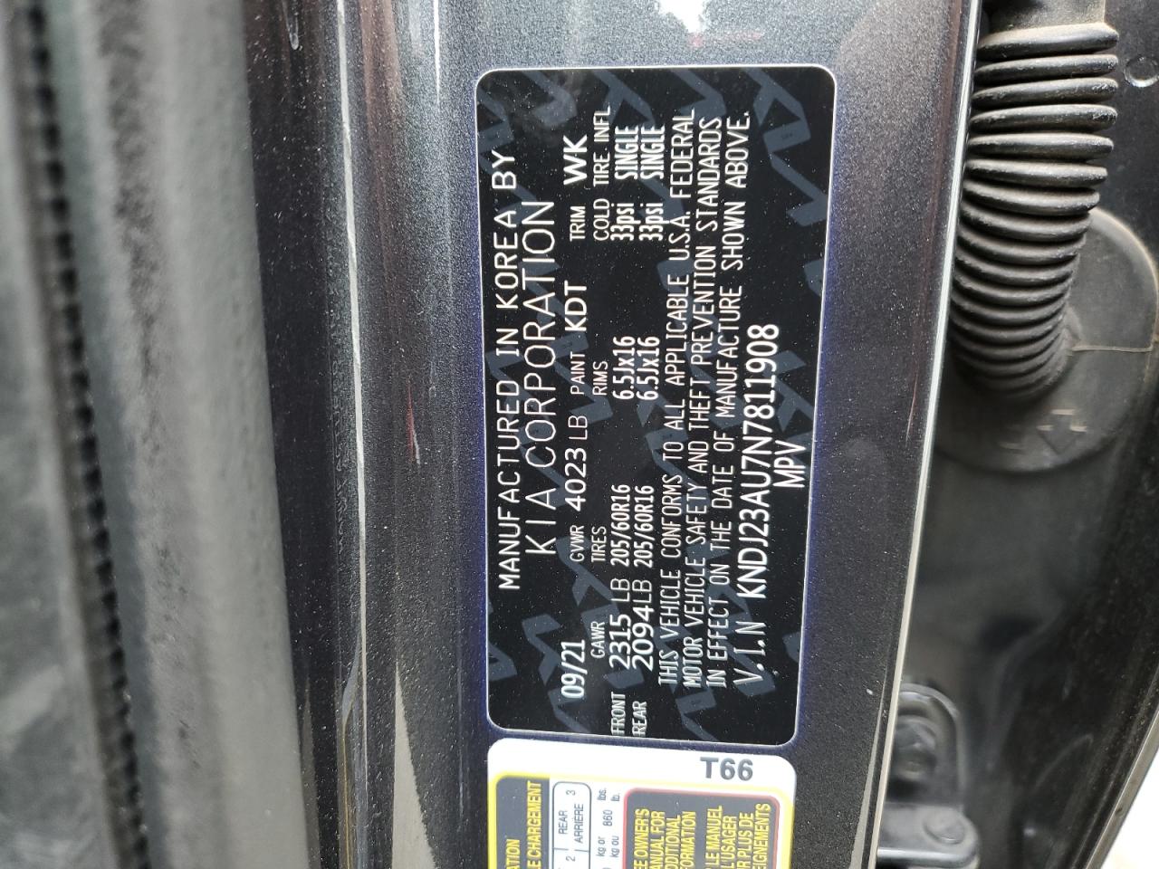 2022 KIA SOUL LX VIN:KNDJ23AU7N7811908
