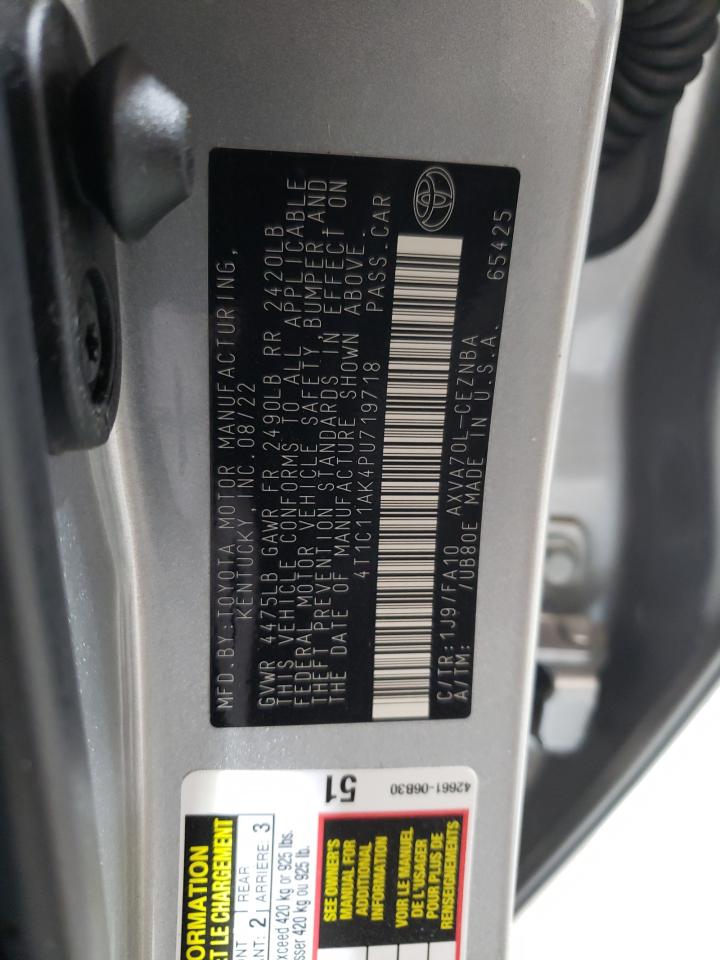 2023 TOYOTA CAMRY LE VIN:4T1C11AK4PU719718