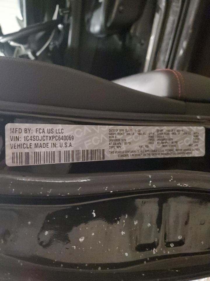 2023 DODGE DURANGO R/T VIN:1C4SDJCTXPC640069