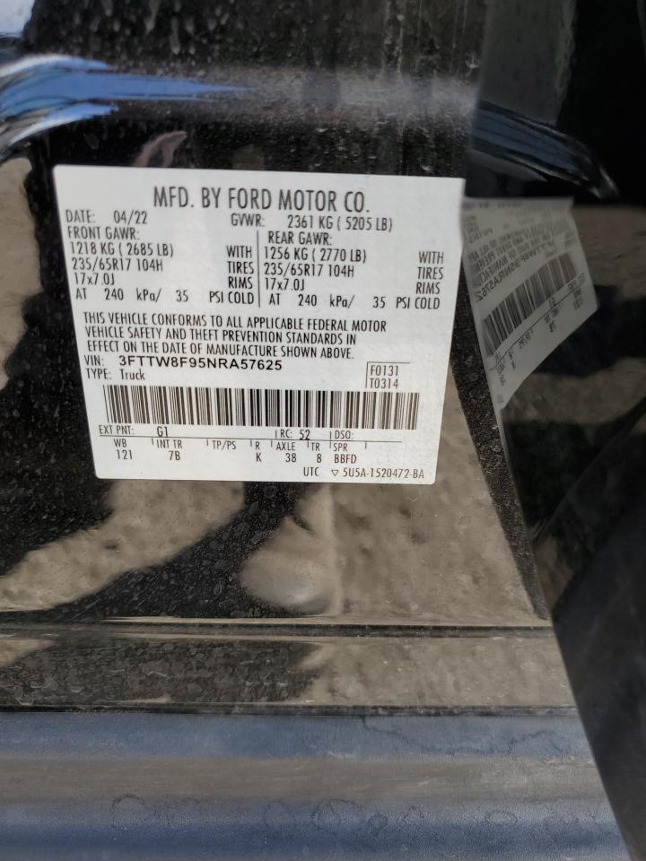 2022 FORD MAVERICK XL VIN:3FTTW8F95NRA57625