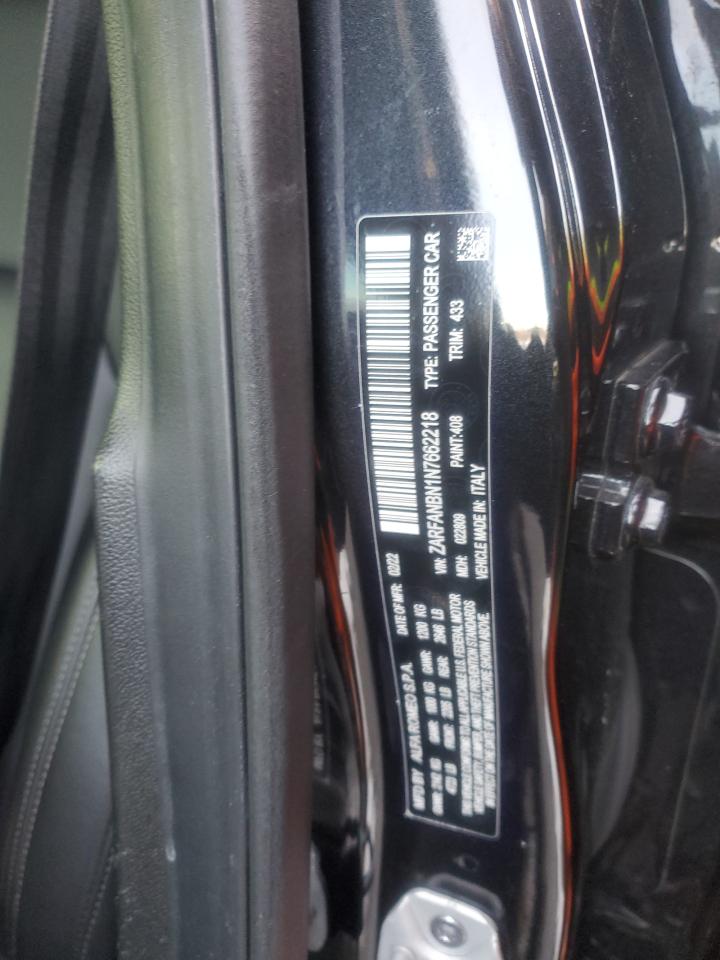 2022 ALFA ROMEO GIULIA SUPER VIN:ZARFANBN1N7662218