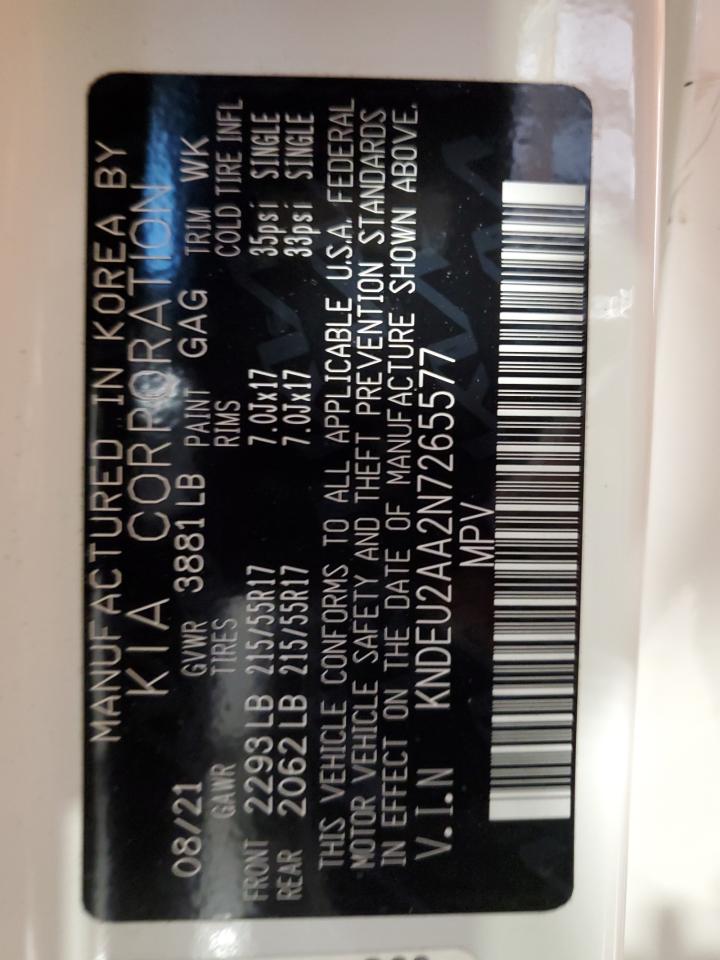 2022 KIA SELTOS S VIN:KNDEU2AA2N7265577