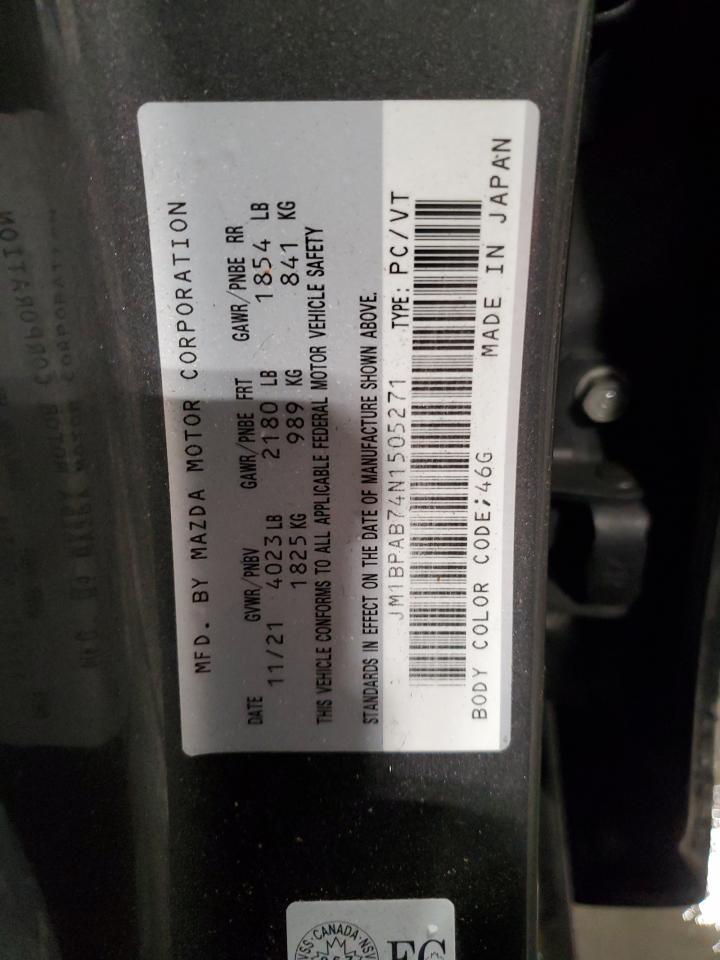 2022 MAZDA 3 SELECT VIN:JM1BPAB74N1505271