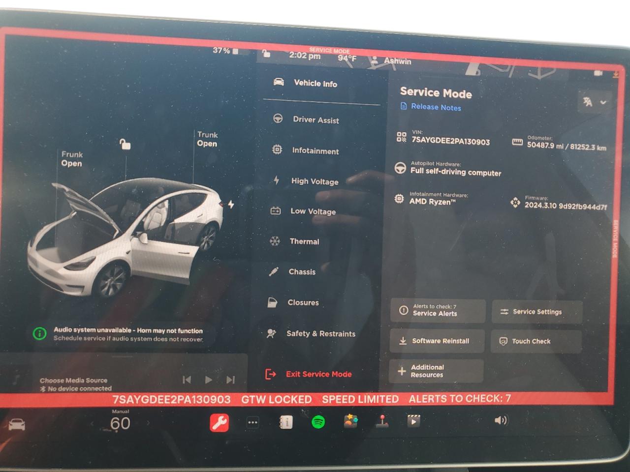 2023 TESLA MODEL Y  VIN:7SAYGDEE2PA130903