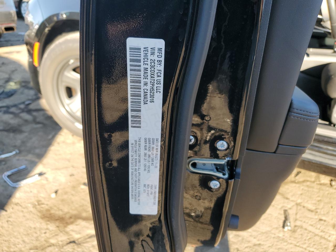 2023 DODGE CHARGER POLICE VIN:2C3CDXAT2PH523016