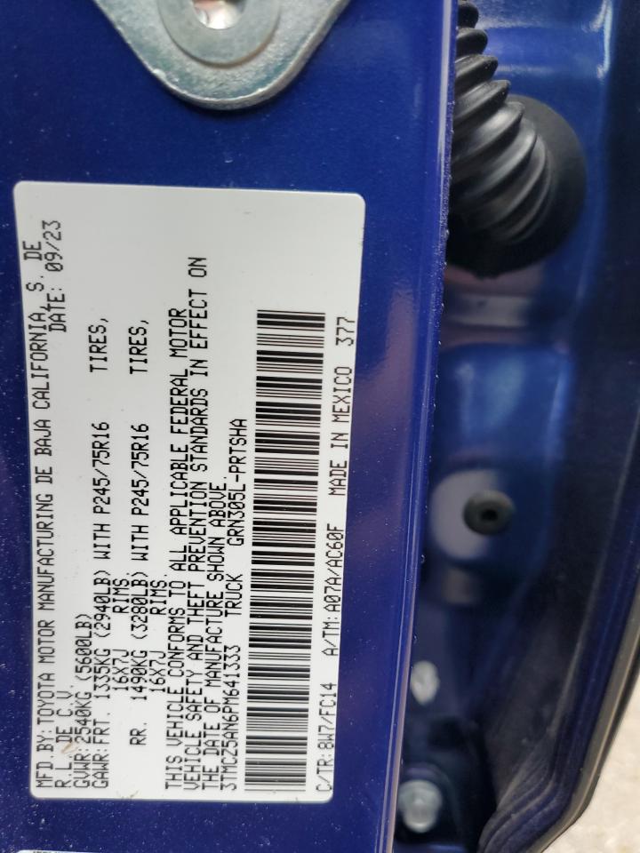 2023 TOYOTA TACOMA DOUBLE CAB VIN:3TMCZ5AN6PM641333