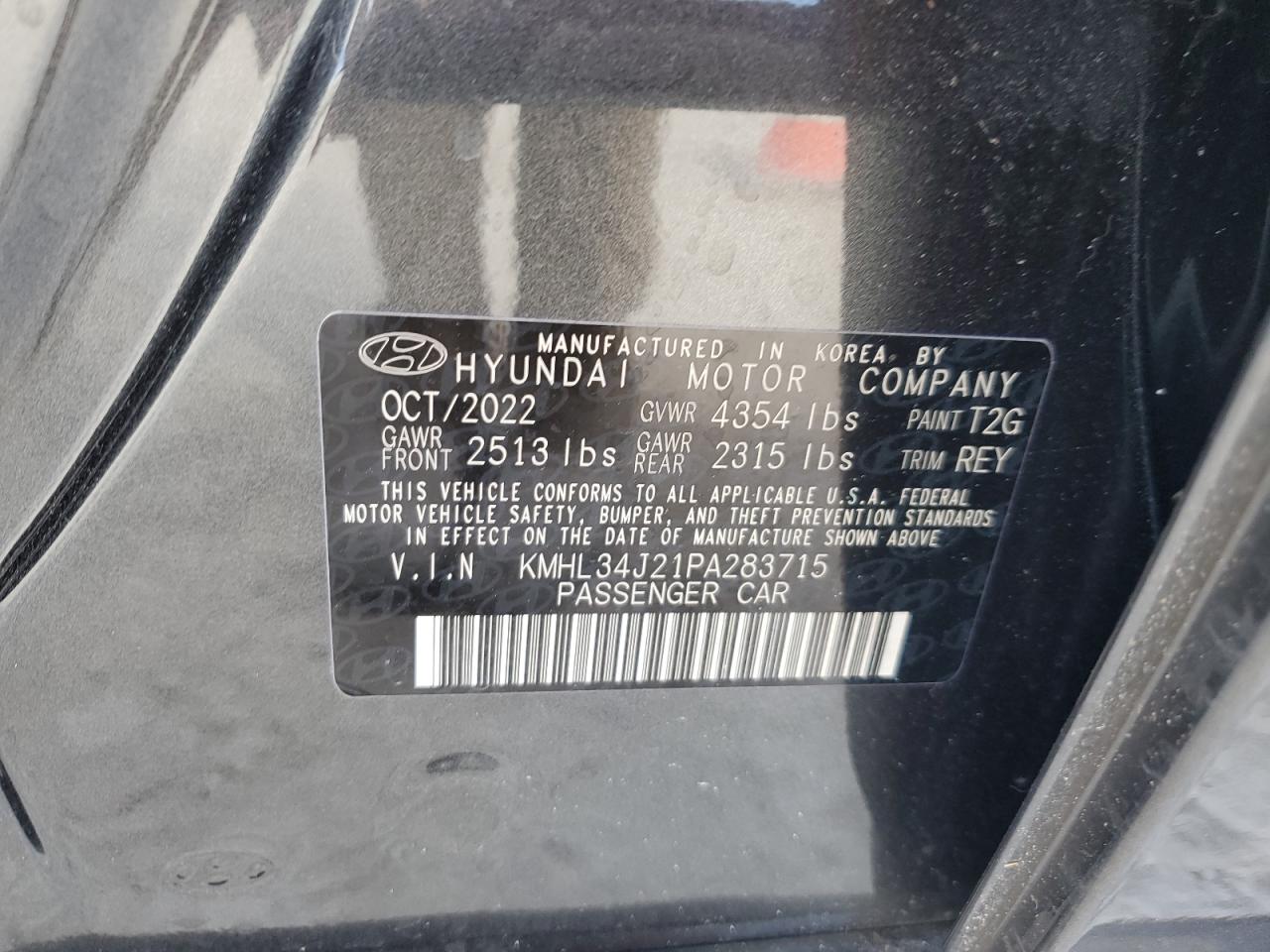 2023 HYUNDAI SONATA LIMITED VIN:KMHL34J21PA283715