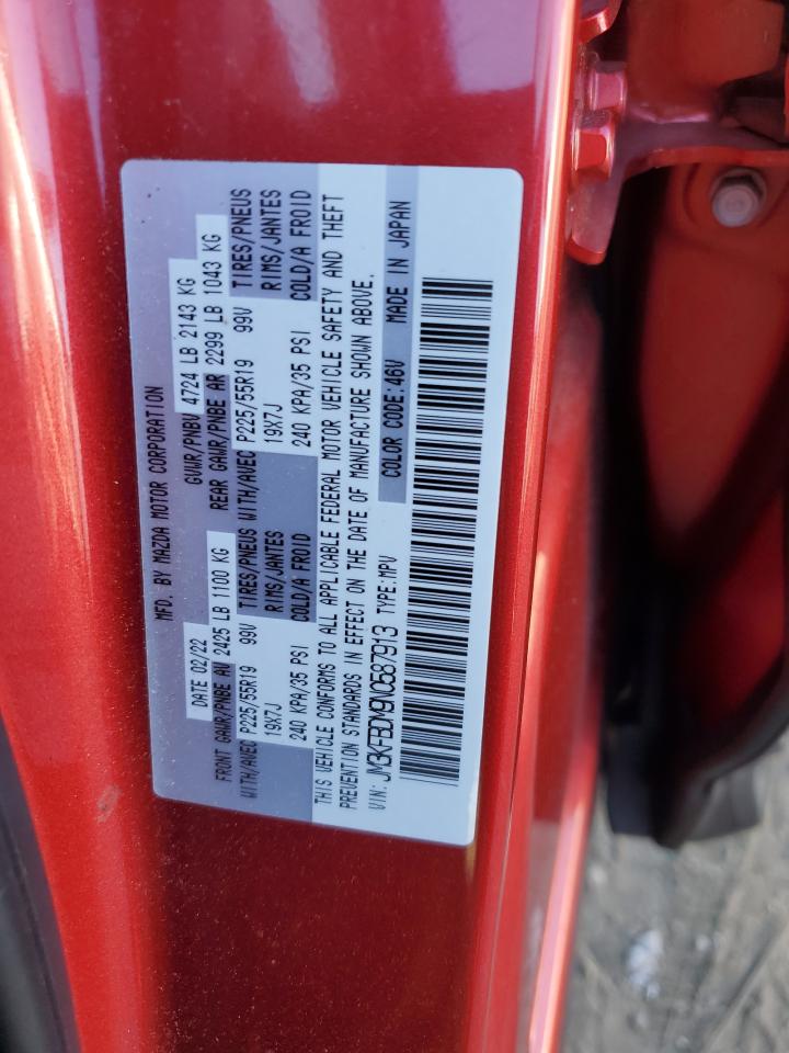 2022 MAZDA CX-5 PREMIUM VIN:JM3KFBDM9N0587913