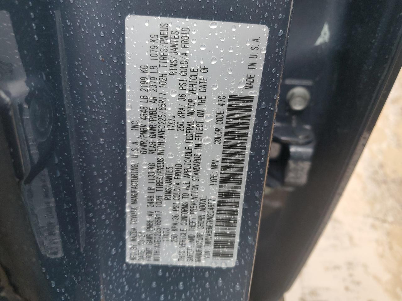 2024 MAZDA CX-50 PREFERRED VIN:7MMVABBM7RN204857