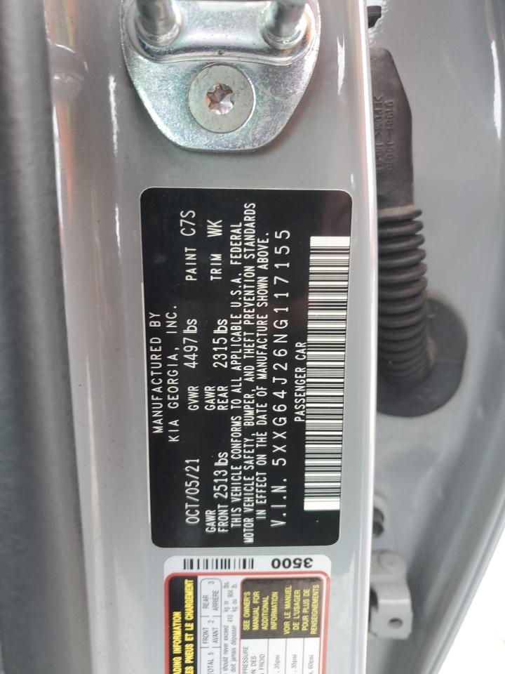 2022 KIA K5 GT LINE VIN:5XXG64J26NG117155