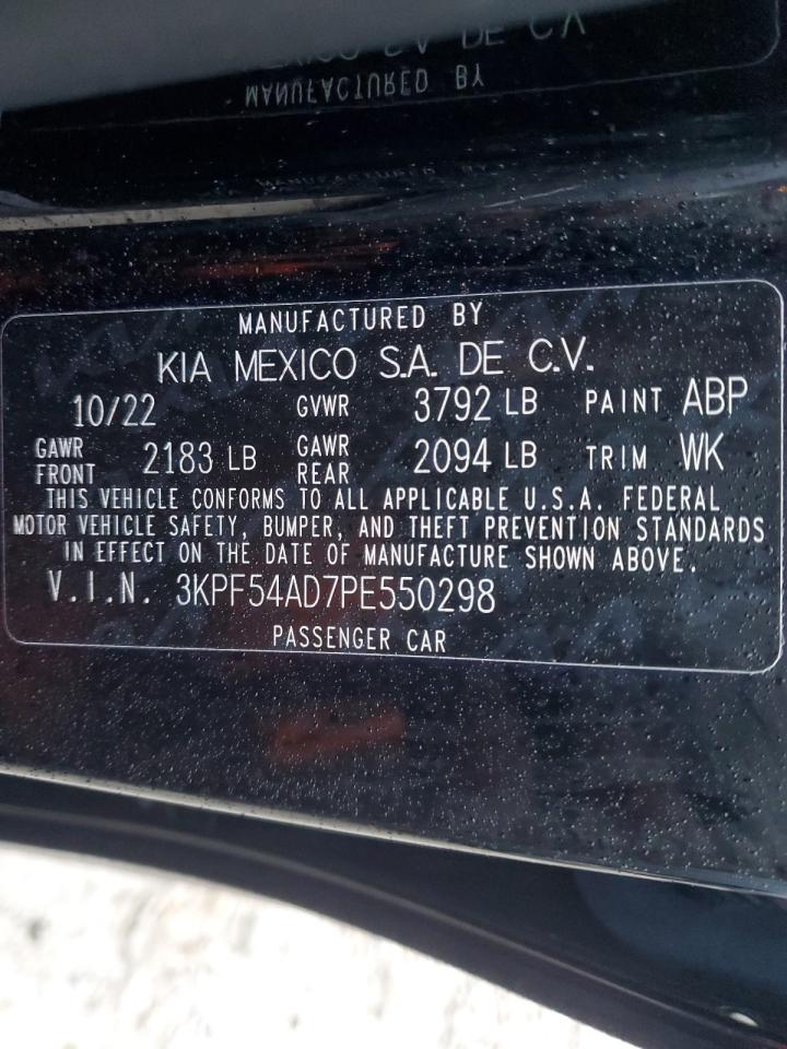 2023 KIA FORTE GT LINE VIN:3KPF54AD7PE550298
