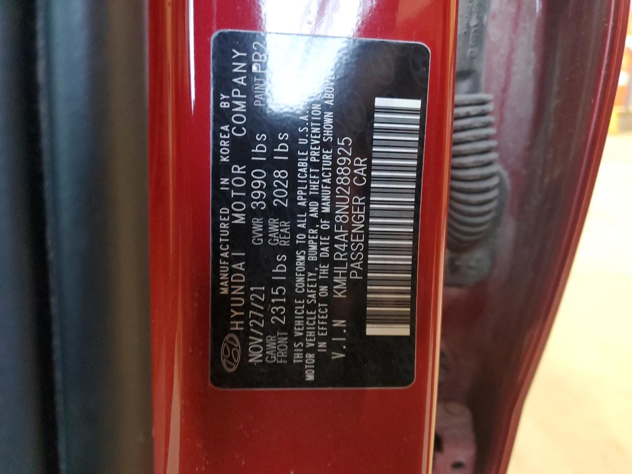 2022 HYUNDAI ELANTRA N LINE VIN:KMHLR4AF8NU288925