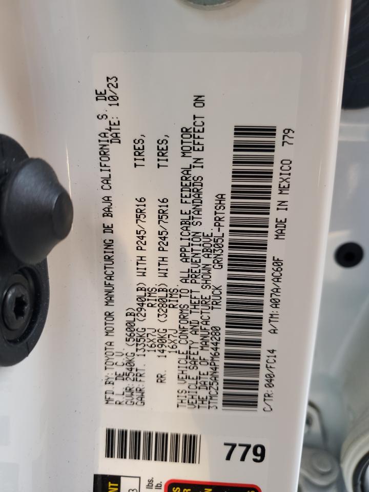 2023 TOYOTA TACOMA DOUBLE CAB VIN:3TMCZ5AN4PM644280
