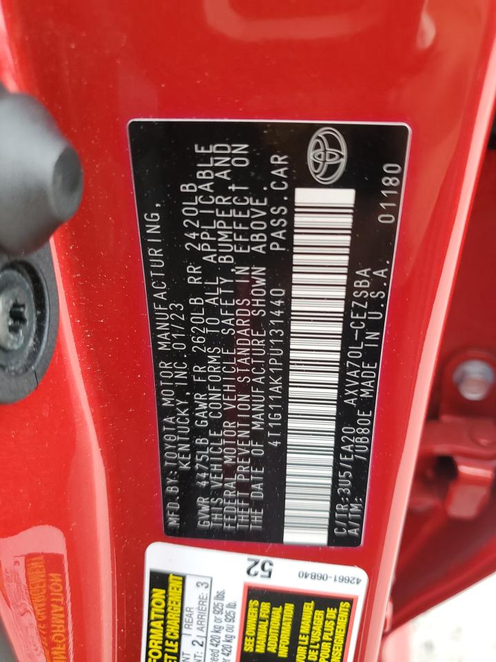 2023 TOYOTA CAMRY SE NIGHT SHADE VIN:4T1G11AK1PU131440