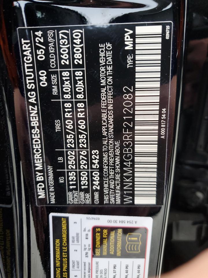 2024 MERCEDES-BENZ GLC 300 VIN:W1NKM4GB3RF212082