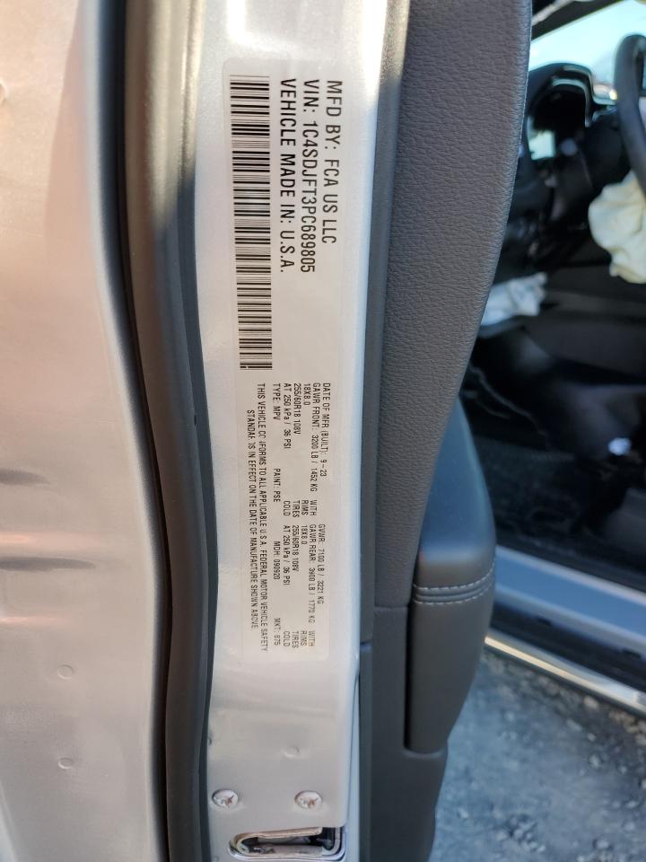 2023 DODGE DURANGO PURSUIT VIN:1C4SDJFT3PC689805