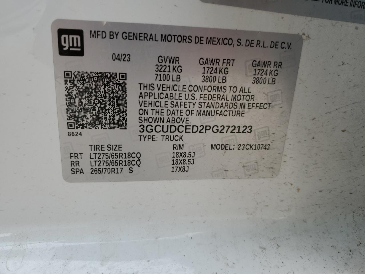 2023 CHEVROLET SILVERADO K1500 TRAIL BOSS CUSTOM VIN:3GCUDCED2PG272123