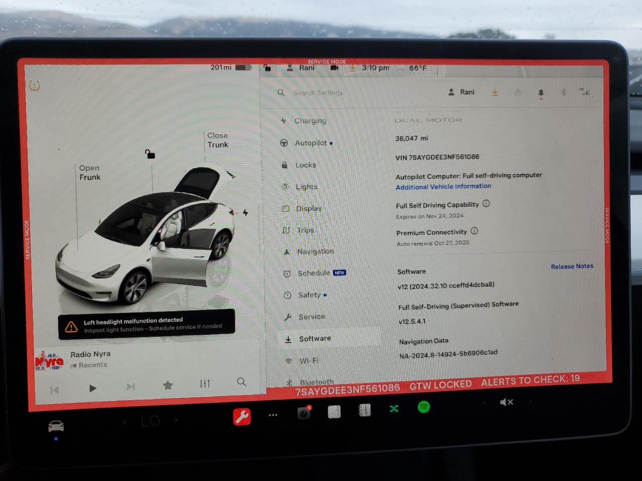 2022 TESLA MODEL Y  VIN:7SAYGDEE3NF561086