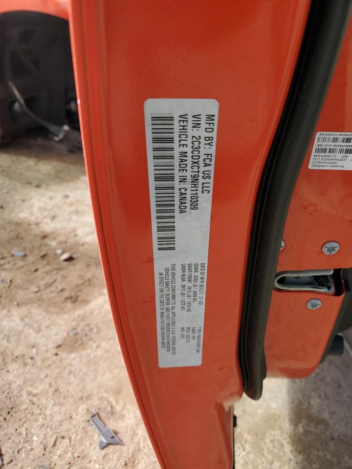 2022 DODGE CHARGER R/T VIN:2C3CDXCT9NH110309