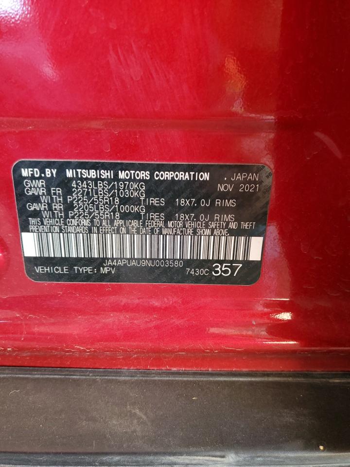 2022 MITSUBISHI OUTLANDER SPORT ES VIN:JA4APUAU9NU003580