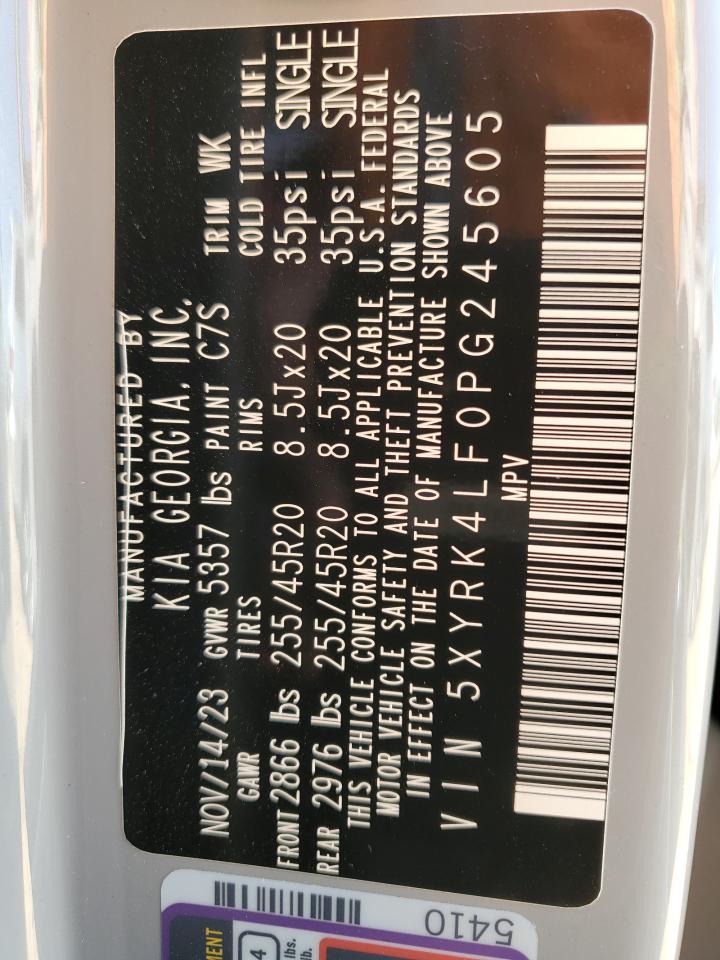 2023 KIA SORENTO SX VIN:5XYRK4LF0PG245605