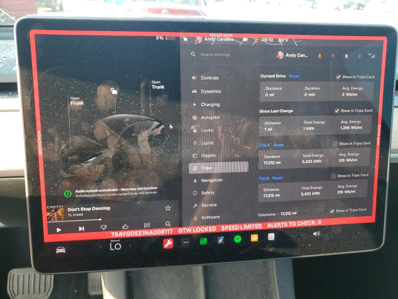 2022 TESLA MODEL Y  VIN:7SAYGDEE1NA006117