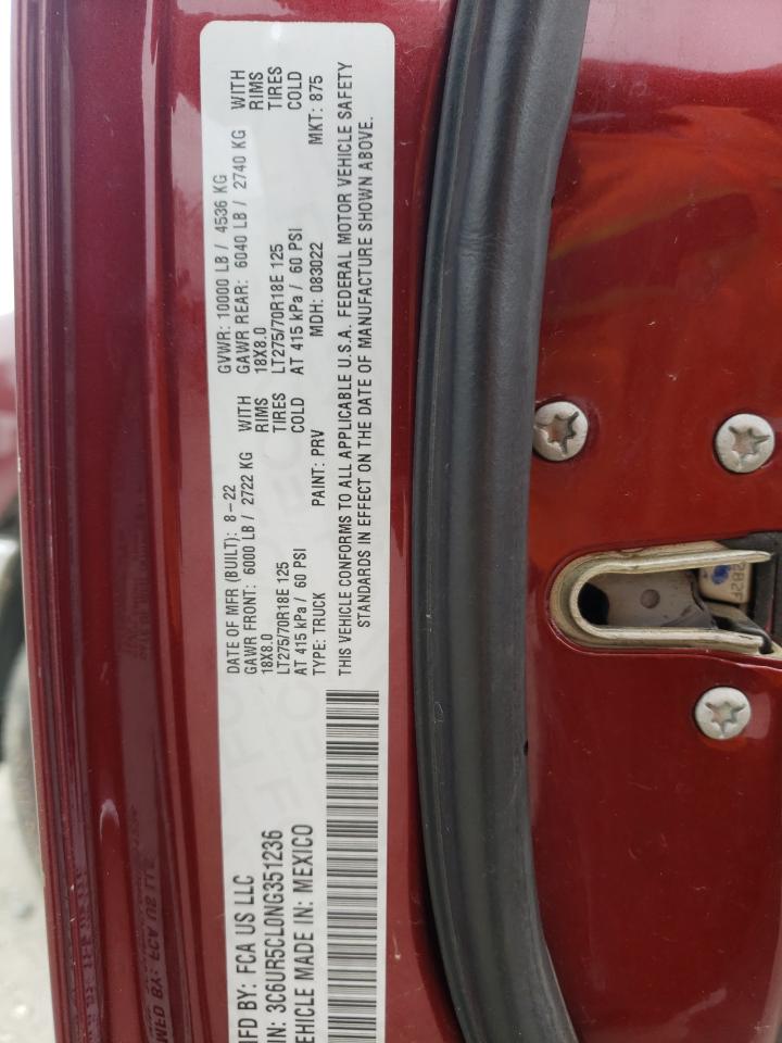 2022 RAM 2500 TRADESMAN VIN:3C6UR5CL0NG351236