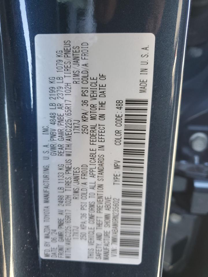 2024 MAZDA CX-50 SELECT VIN:7MMVABAM6RN235602