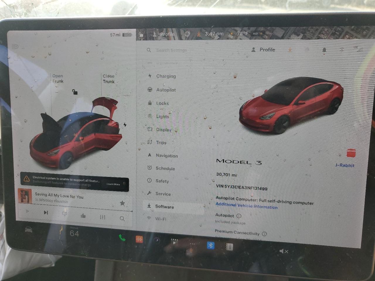2022 TESLA MODEL 3  VIN:5YJ3E1EA3NF131499