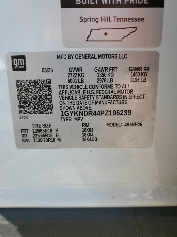 2023 CADILLAC XT5 PREMIUM LUXURY VIN:1GYKNDR44PZ196239