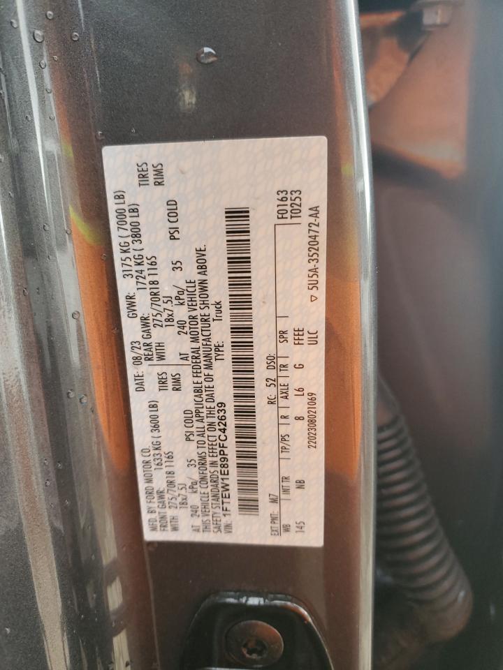 2023 FORD F150 SUPERCREW VIN:1FTEW1E89PFC42639