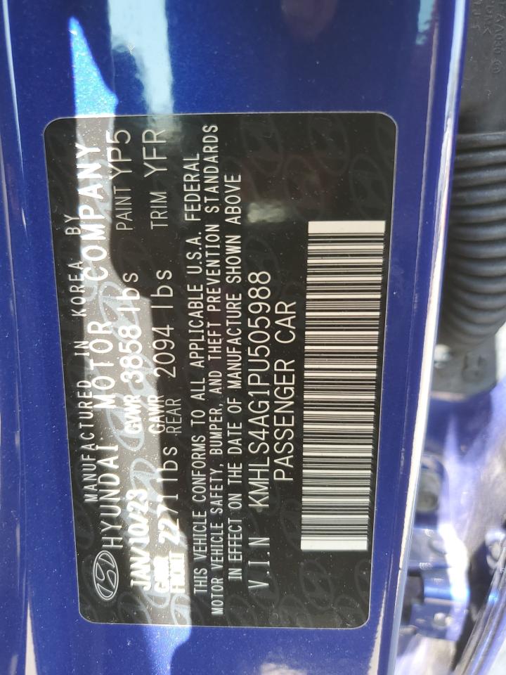 2023 HYUNDAI ELANTRA SEL VIN:KMHLS4AG1PU505988