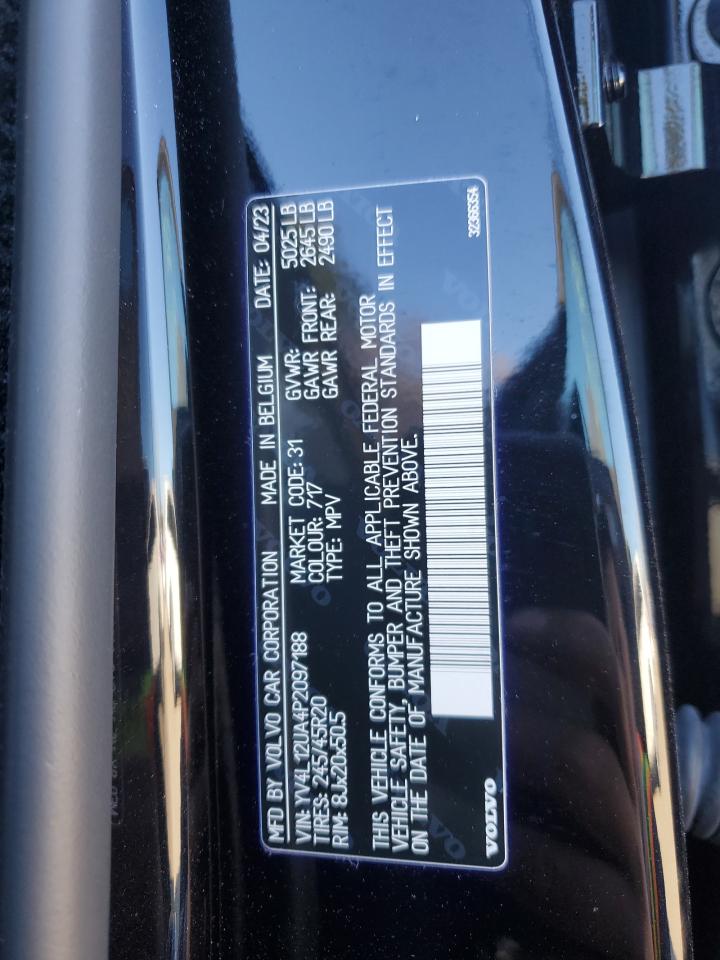 2023 VOLVO XC40 ULTIMATE VIN:YV4L12UA4P2097188