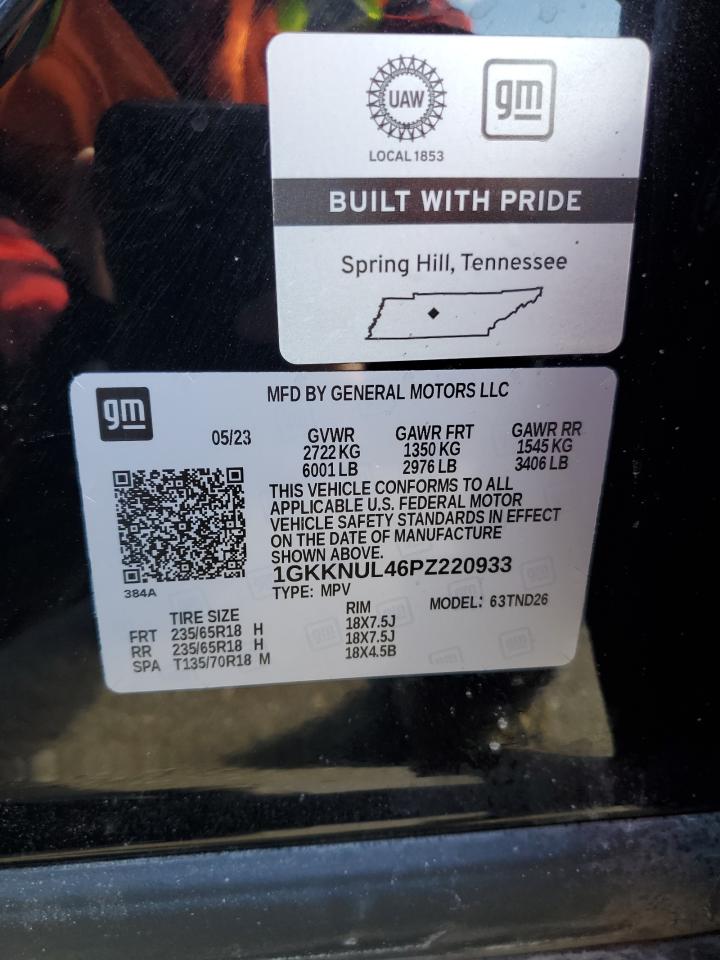 2023 GMC ACADIA SLT VIN:1GKKNUL46PZ220933