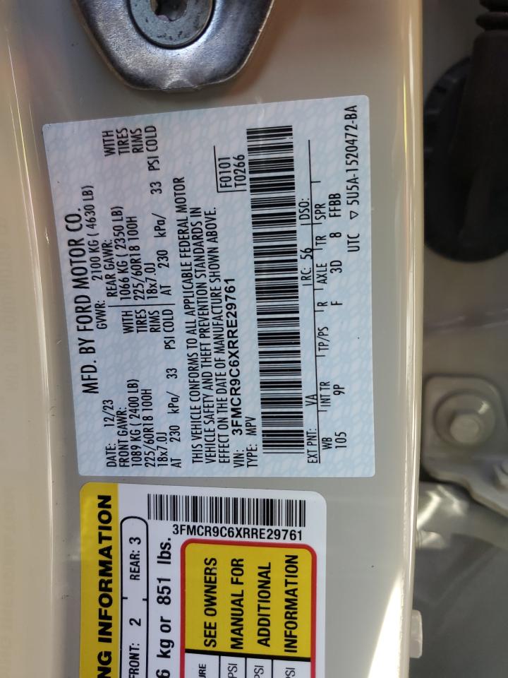 2024 FORD BRONCO SPORT OUTER BANKS VIN:3FMCR9C6XRRE29761