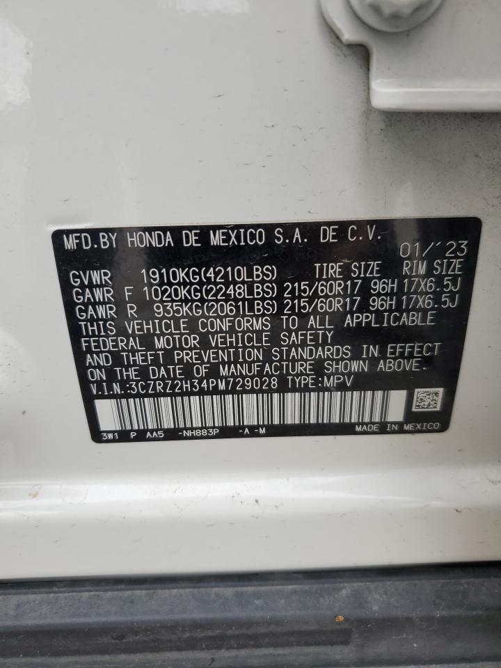 2023 HONDA HR-V LX VIN:3CZRZ2H34PM729028